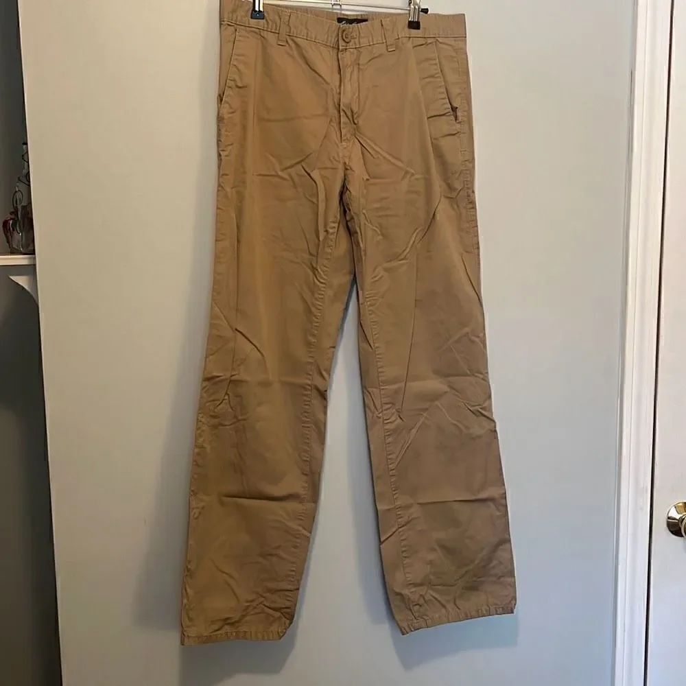 Eddie Bauer Men's Tan Cotton Relaxed Fit Straight Leg Chino Pants Size 32x34